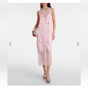 Costarellos Keeva embellished crêpe and lace midi dress NWT 36